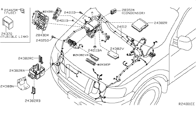 2014 Nissan NV Harness-Engine Room Diagram for 24012-1PD0C