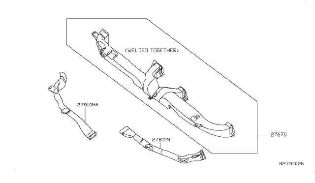 2017 Nissan NV 3500 Nozzle & Duct Diagram