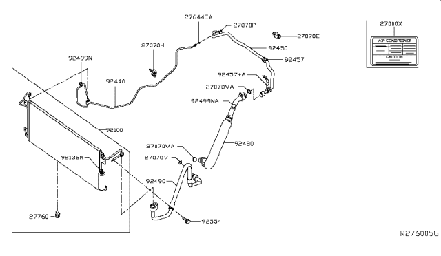 2019 Nissan NV Pipe-Front Cooler,High Diagram for 92440-1PA0B