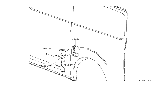 2013 Nissan NV Rear Fender & Fitting Diagram