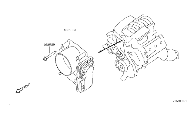2015 Nissan NV Throttle Chamber Assembly Diagram for 16119-7S00B