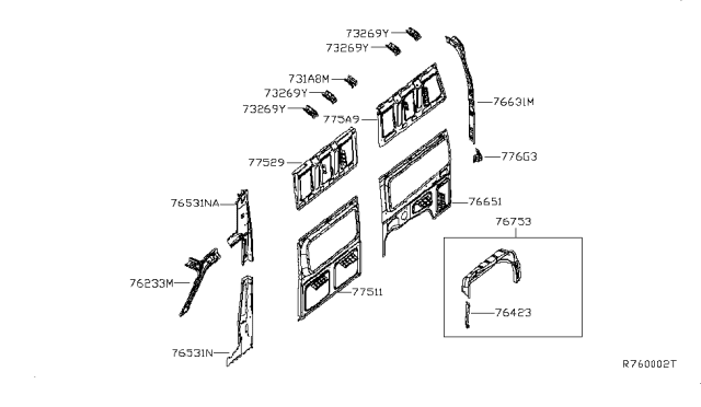 2016 Nissan NV Body Side Panel Diagram 2