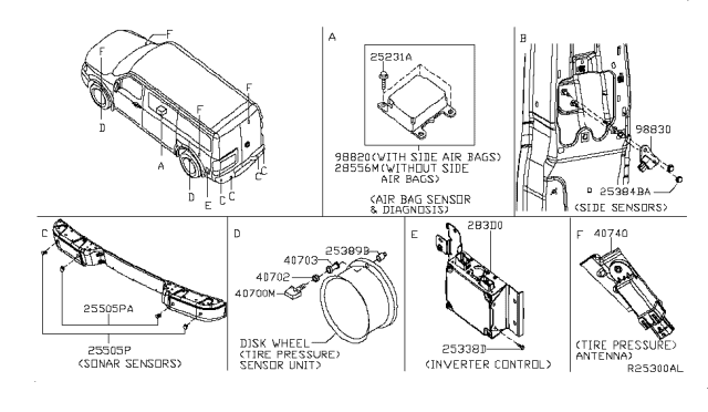 2015 Nissan NV Sensor & Unit-Air Bag Diagram for 28556-1PH9A