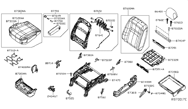 2017 Nissan NV 3500 Front Seat Diagram 1