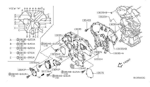 2017 Nissan NV Front Cover,Vacuum Pump & Fitting Diagram 3