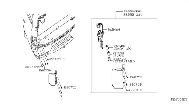 2015 Nissan NV Rear Combination Lamp Diagram