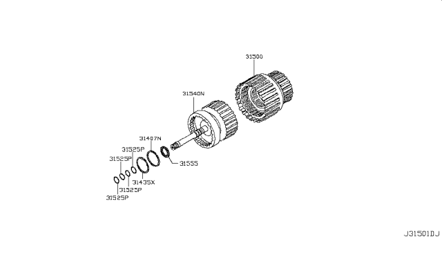 2017 Nissan NV 3500 Clutch & Band Servo Diagram 1