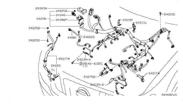 2015 Nissan NV Cover-Connector Diagram for 24345-79901