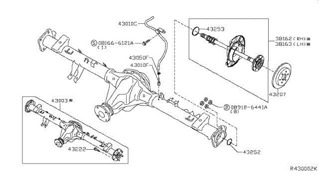 2018 Nissan NV Seal-Oil Rear Axle Shaft Diagram for 43252-1PA0A