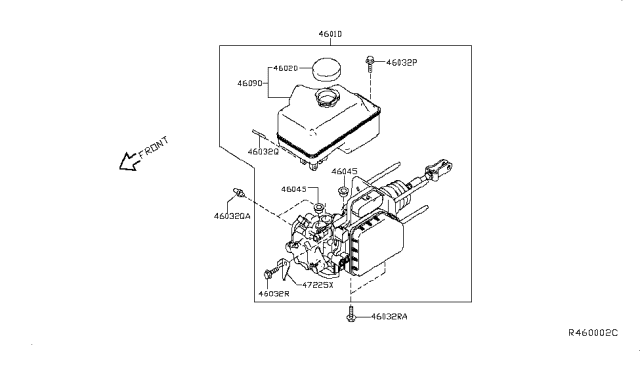 2015 Nissan NV Cylinder Brake Master Diagram for 46010-1PA7A