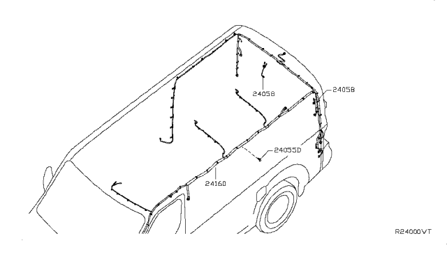 2017 Nissan NV Harness-Room Lamp Diagram for 24160-9JH2B