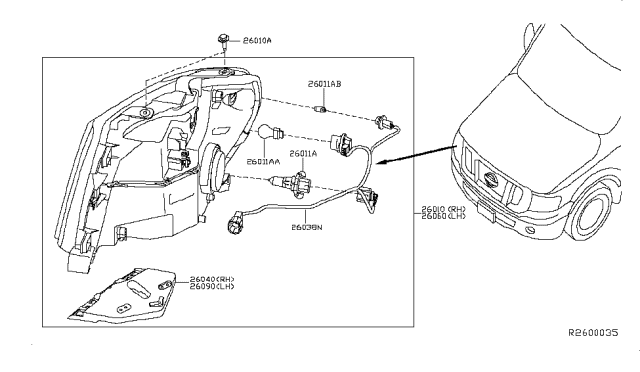 2014 Nissan NV Headlamp Diagram