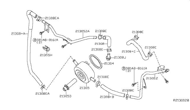 2013 Nissan NV Pipe-Water Diagram for 14053-EA200