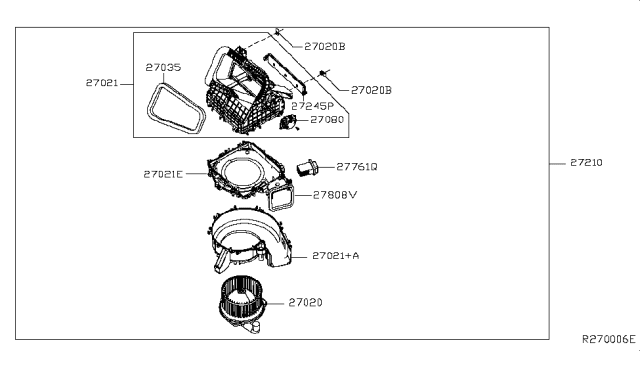 2017 Nissan NV Air Intake Box Actuator Diagram for 27730-1PA0A