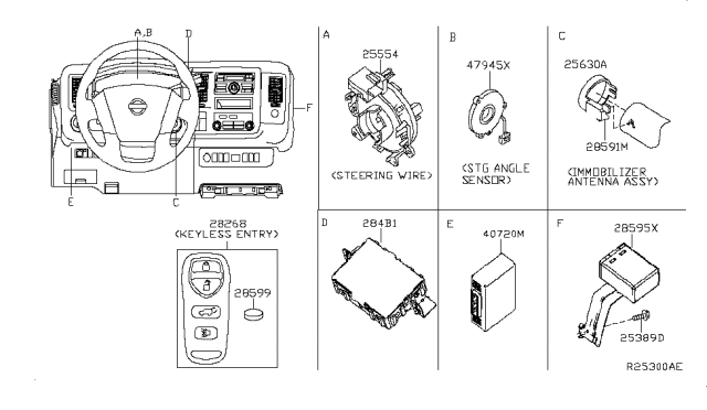 2013 Nissan NV Sensor Assembly-Steering Angle Diagram for 47945-1PA0A