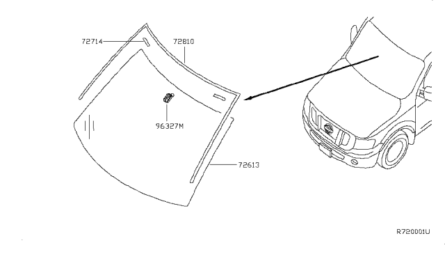 2015 Nissan NV Front Windshield Diagram