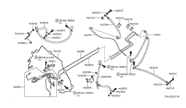 2019 Nissan NV Hose Assy-Brake,Rear Diagram for 46211-1PA2B