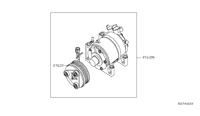 2019 Nissan NV Compressor-Air Conditioner Diagram for 92600-ZL91A