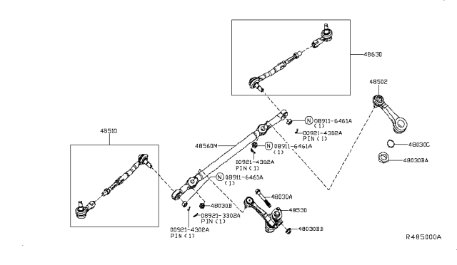2016 Nissan NV Arm-Pitman Diagram for 48501-1PA0A