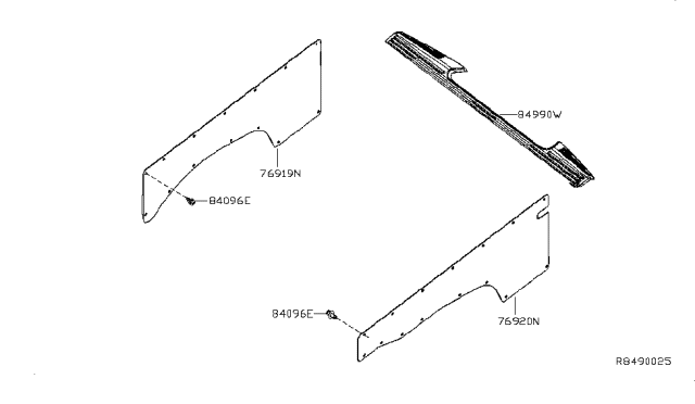 2016 Nissan NV Trunk & Luggage Room Trimming Diagram