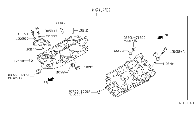 2013 Nissan NV Cylinder Head & Rocker Cover Diagram 1