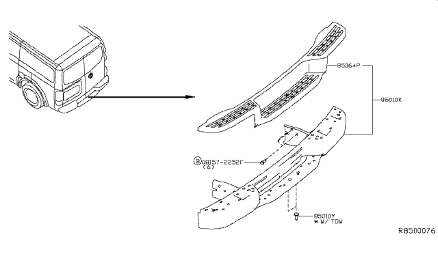 2016 Nissan NV Rear Bumper Diagram 1