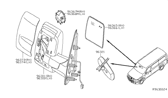 2017 Nissan NV Rear View Mirror Diagram