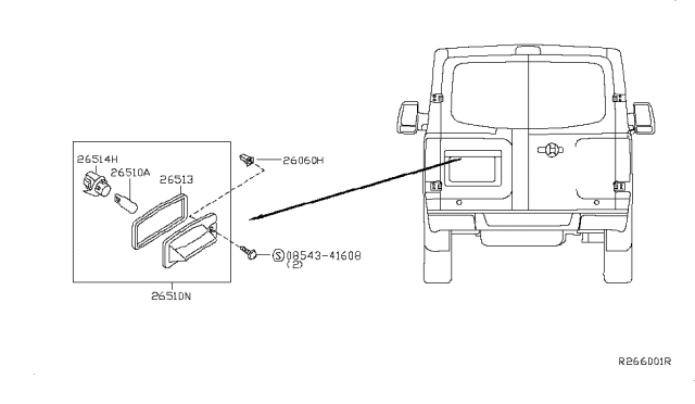 2019 Nissan NV Licence Plate Lamp Diagram