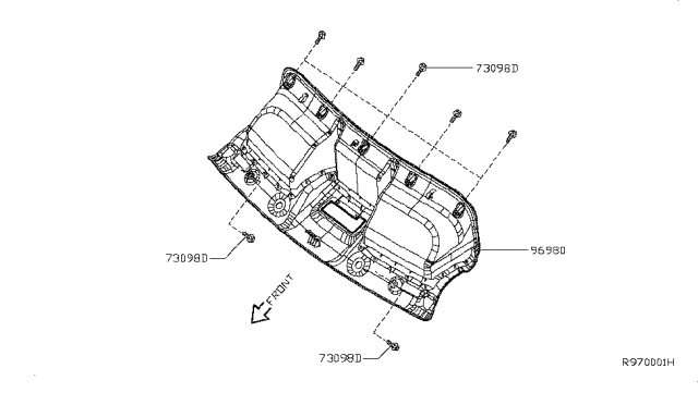 2012 Nissan NV Roof Console Diagram