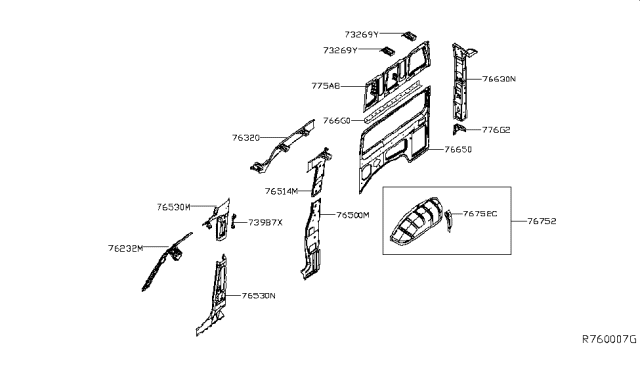 2019 Nissan NV Body Side Panel Diagram 3