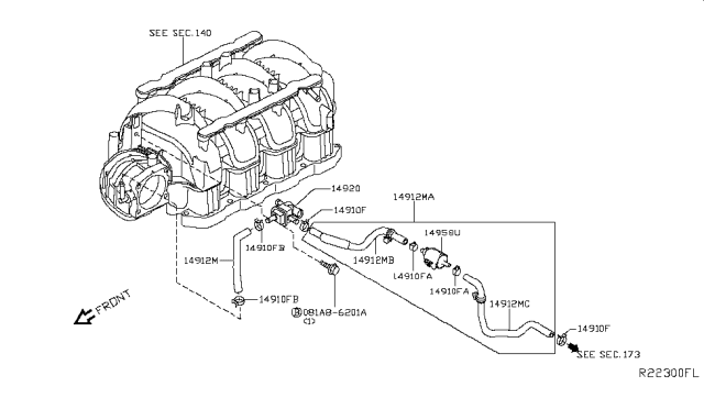 2018 Nissan NV Engine Control Vacuum Piping Diagram 5