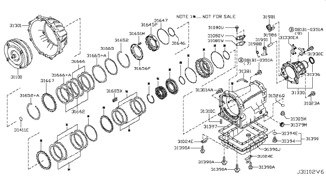 2017 Nissan NV 2500 Torque Converter,Housing & Case Diagram 1