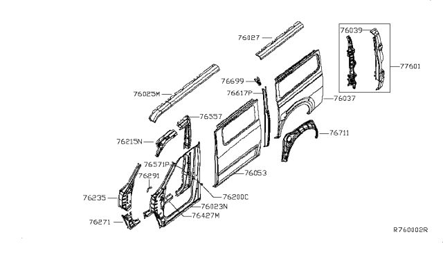 2014 Nissan NV Body Side Panel Diagram 3