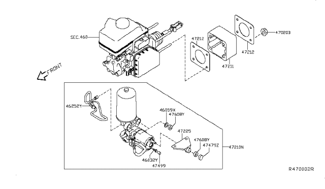 2017 Nissan NV 3500 Brake Servo & Servo Control Diagram