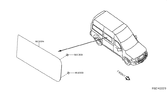 2018 Nissan NV Slide Door Window Diagram