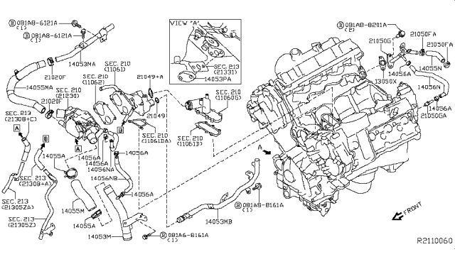 2018 Nissan NV Water Hose & Piping Diagram 2