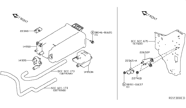 2018 Nissan NV Bracket-Sensor Diagram for 22761-9BP0A