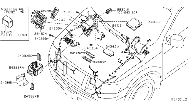 2018 Nissan NV Harness-Engine Room Diagram for 24012-9JJ0A