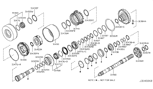 2013 Nissan NV Governor,Power Train & Planetary Gear Diagram