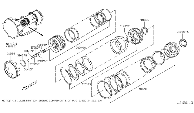 2019 Nissan NV Clutch & Band Servo Diagram