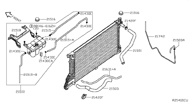 2016 Nissan NV Radiator,Shroud & Inverter Cooling Diagram 1