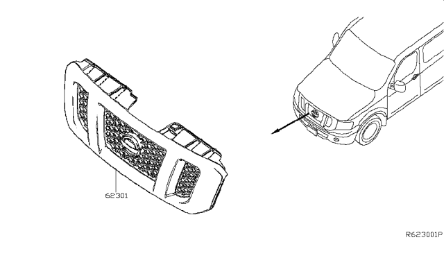 2017 Nissan NV Front Grille Diagram