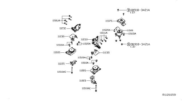 2014 Nissan NV Engine & Transmission Mounting Diagram 2