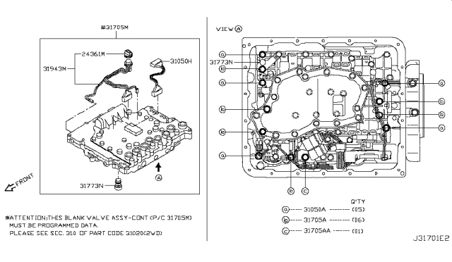 2014 Nissan NV Control Valve (ATM) Diagram