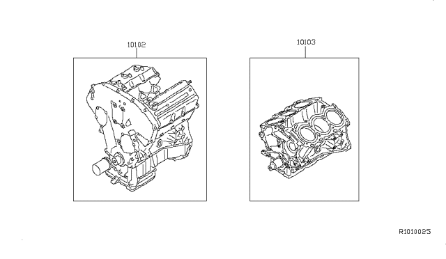 2016 Nissan NV Bare & Short Engine Diagram