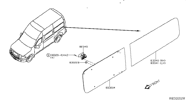 2018 Nissan NV Side Window Diagram