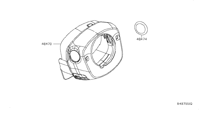 2012 Nissan NV Steering Column Shell Cover Diagram