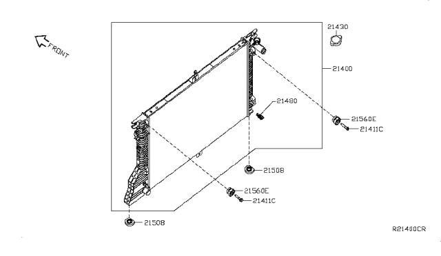 2017 Nissan NV Radiator Assy Diagram for 21460-1PA1A