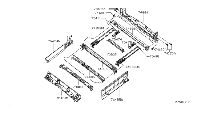 2017 Nissan NV Member & Fitting Diagram