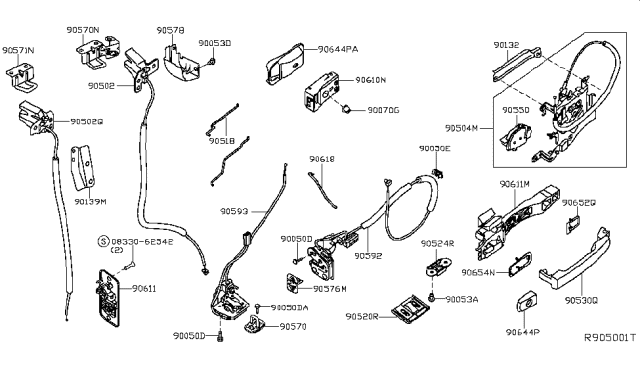 2014 Nissan NV Male Assy-Dovetail Diagram for 90520-1PA0A